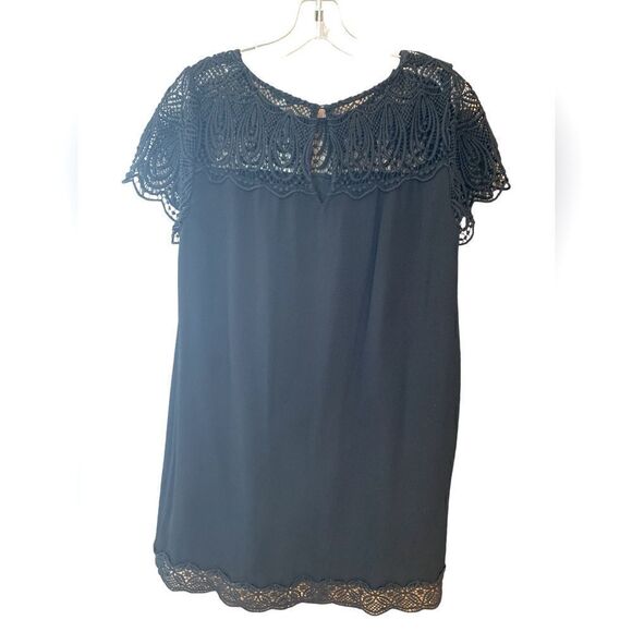 Joie Sz M Black Kastra Knit Lace Keyhole Back Mini Date Night Dress - Picture 1 of 8